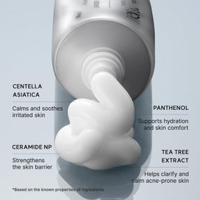 ARENCIA cream being smoothed on hand showing instant hydration benefit