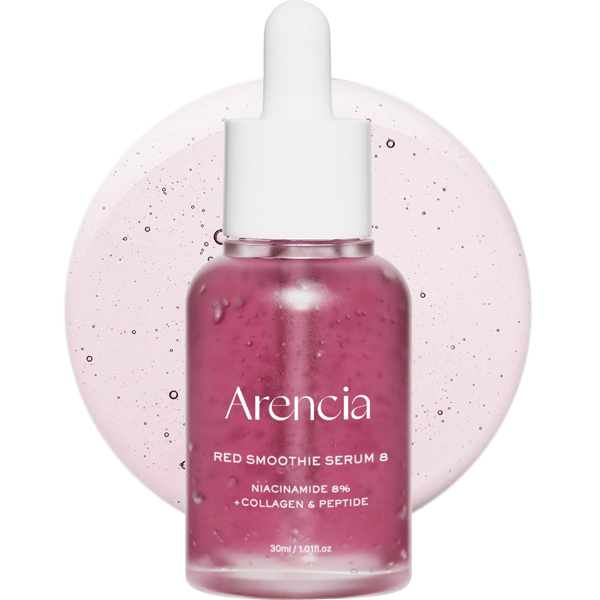 ARENCIA front bottle view showing sleek serum packaging and brand clarity