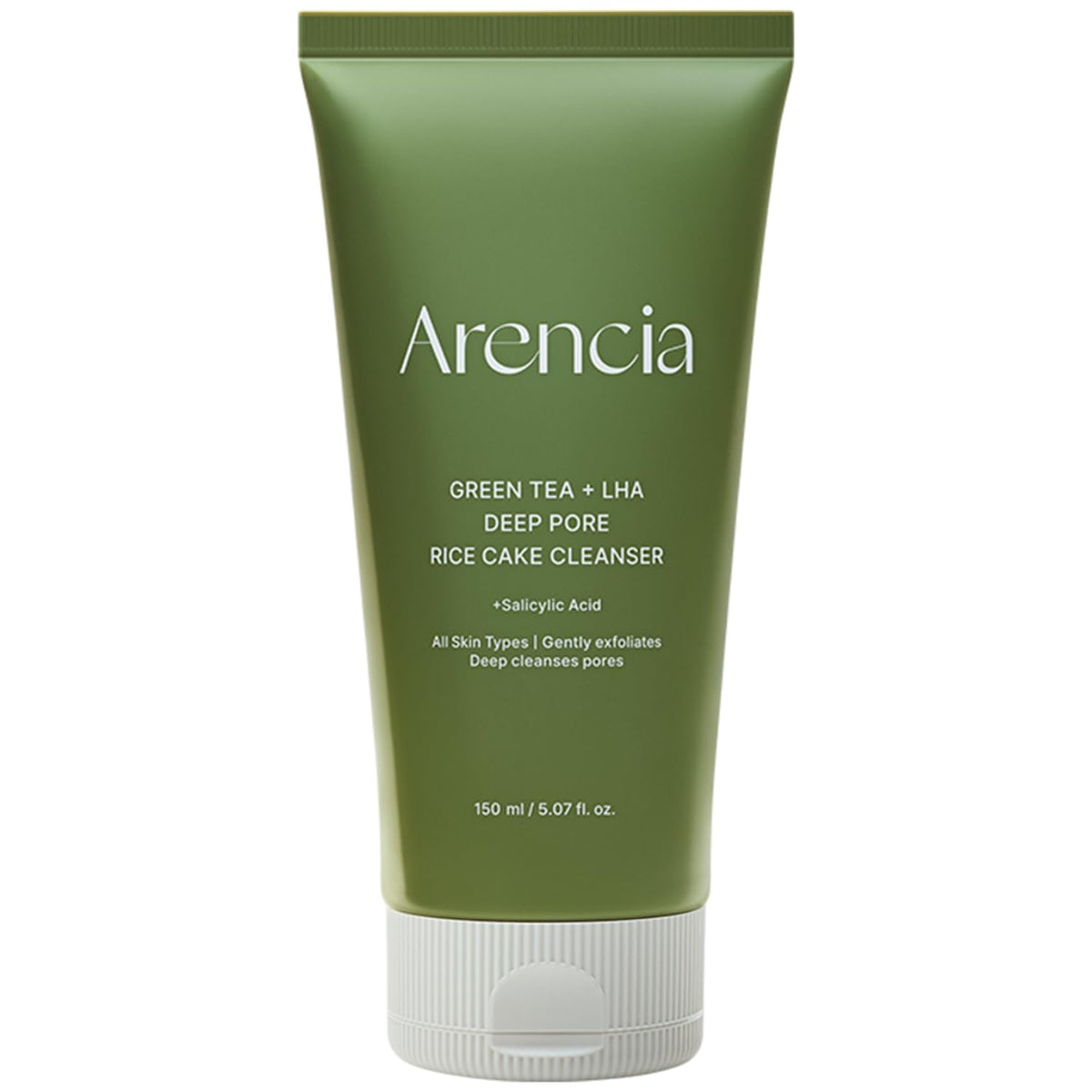 ARENCIA front packaging showing cleanser bottle and branding for clear-pore routine