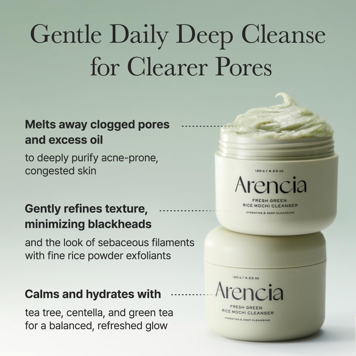 ARENCIA green tea extract bottle detail emphasizing antioxidant support