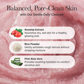 ARENCIA ingredient label closeup displaying 34 botanical extracts for nourishing cleansing