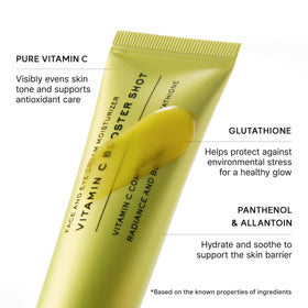 ARENCIA ingredients label highlighting glutathione, niacinamide and vitamin E