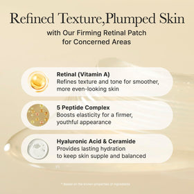 ARENCIA inner patch back label detail showing ingredient and usage info