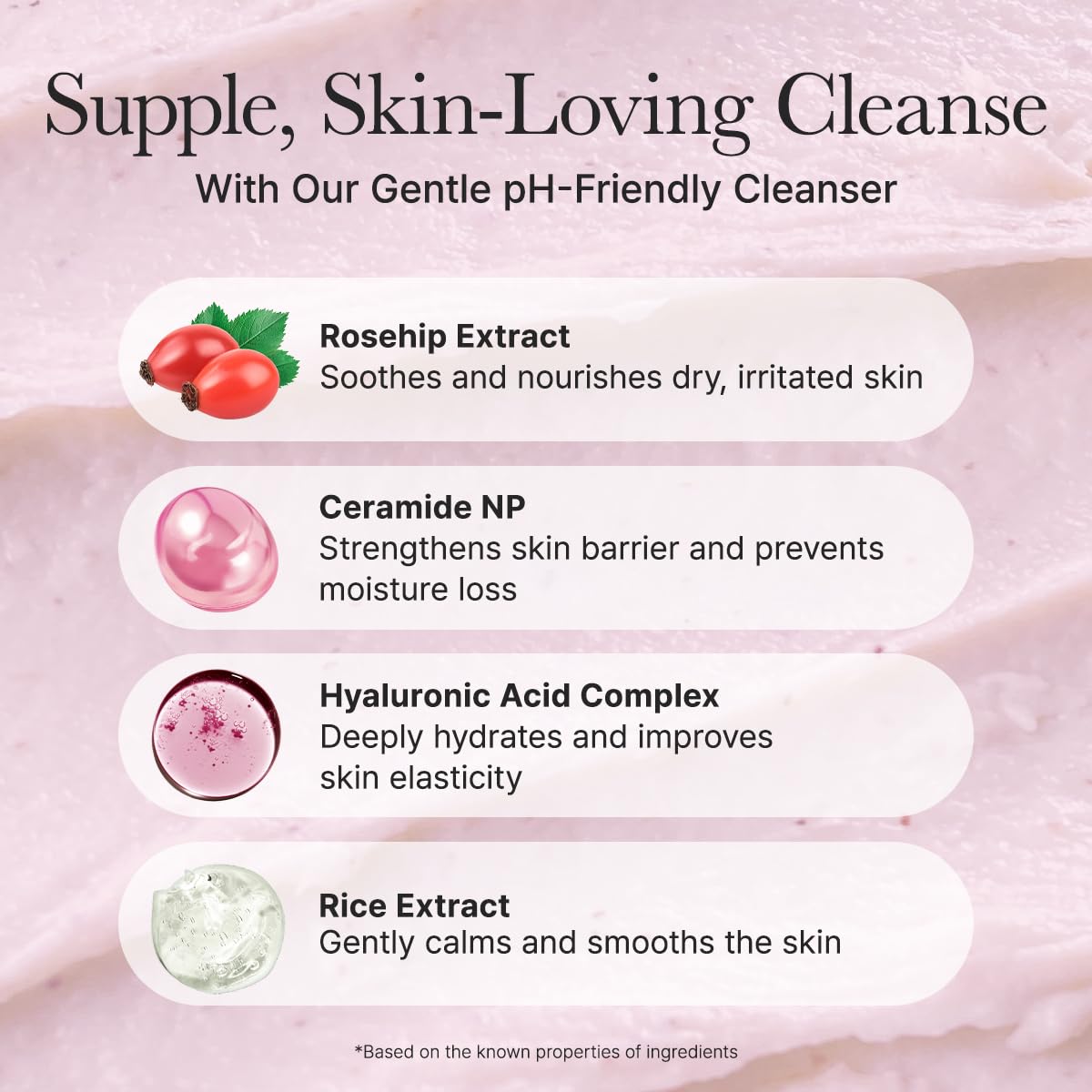 ARENCIA product label highlighting ceramide and rosehip ingredients for barrier support