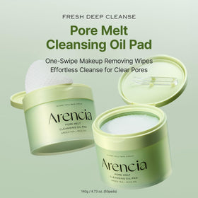 ARENCIA close-up of pad texture highlighting gentle, effective wipe