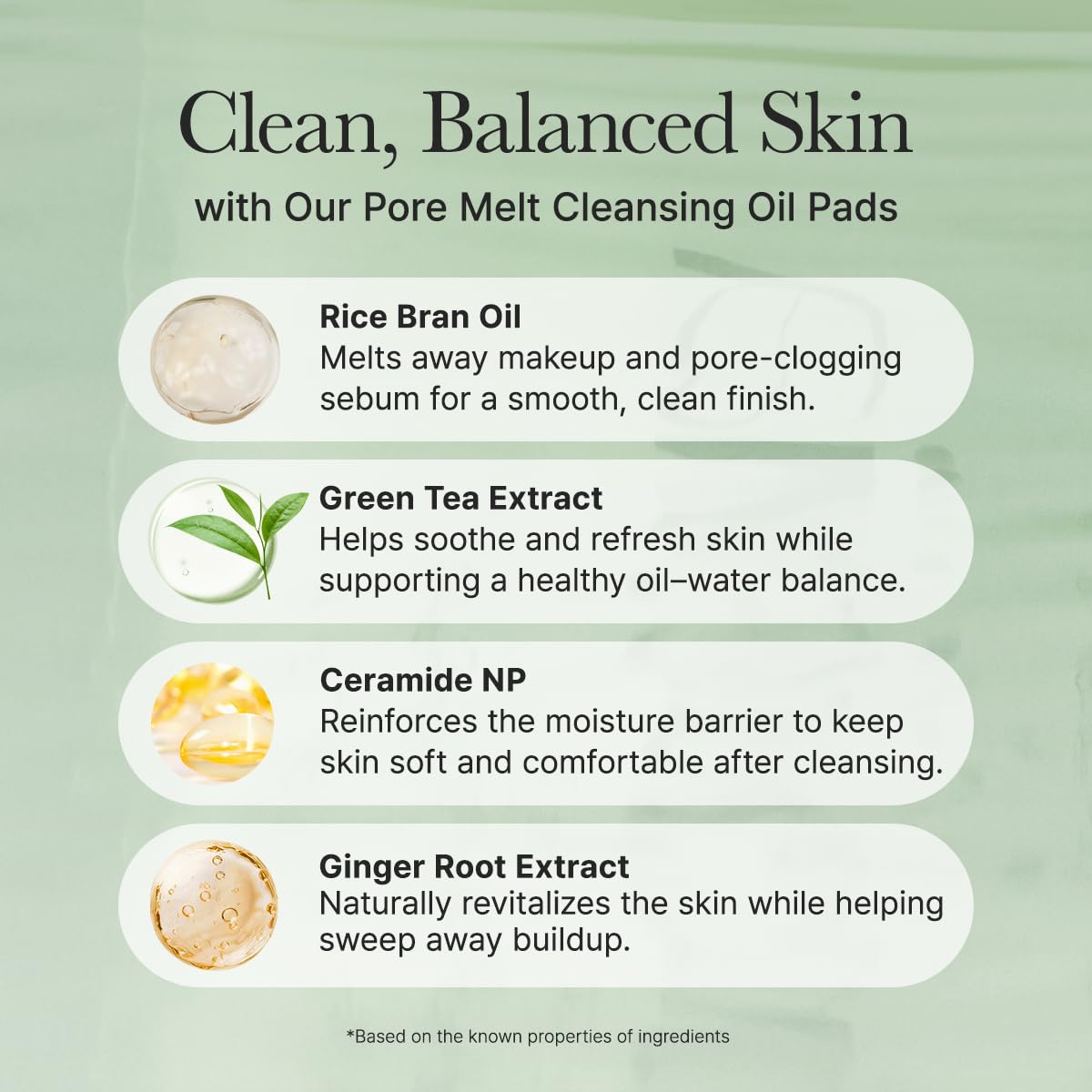 ARENCIA pad in use removing makeup from the cheek area smoothly