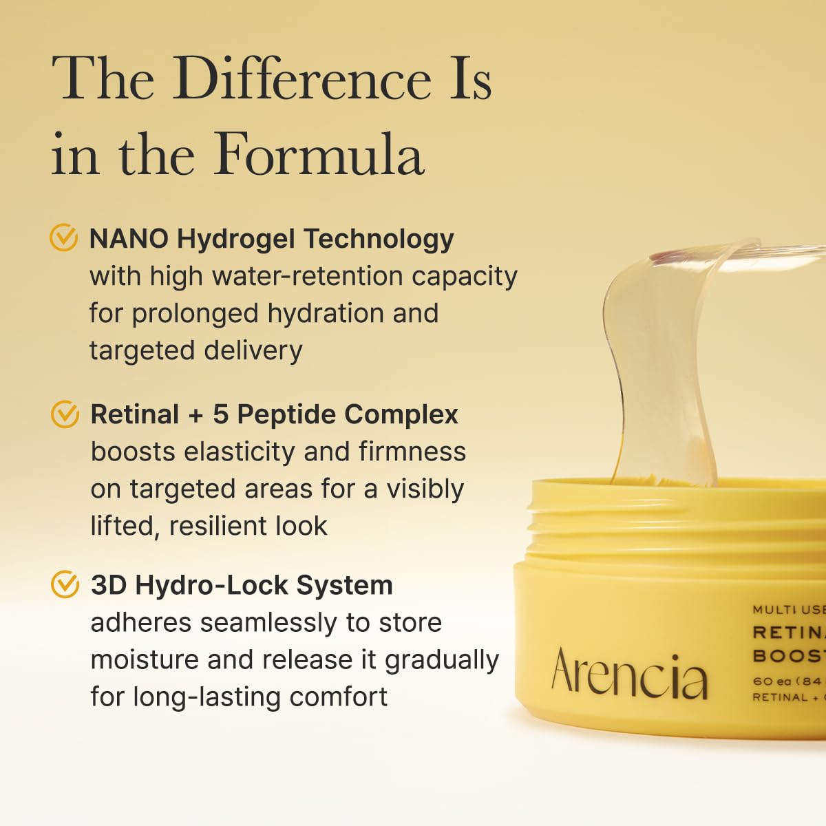 ARENCIA patches in hand to show size and precise application scale