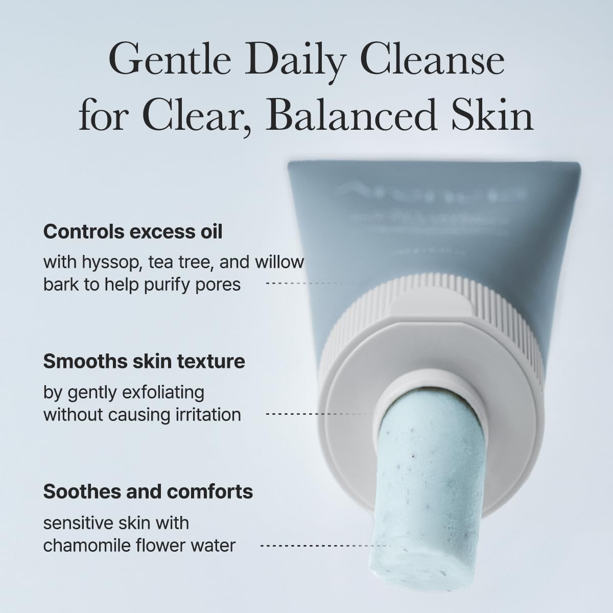 ARENCIA cleanser on fingertips displaying soft texture and easy spread