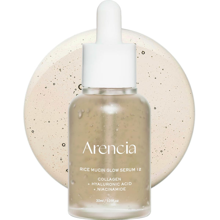 ARENCIA bottle front packaging showing label and glow benefits