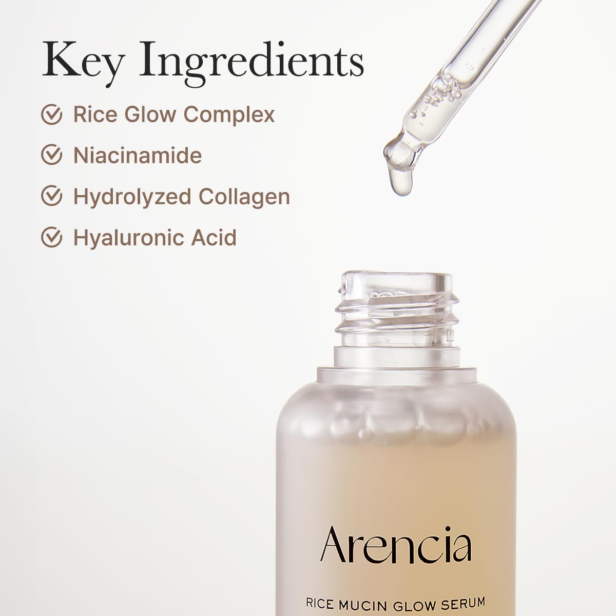 ARENCIA bottle held in hand for size comparison and travel convenience