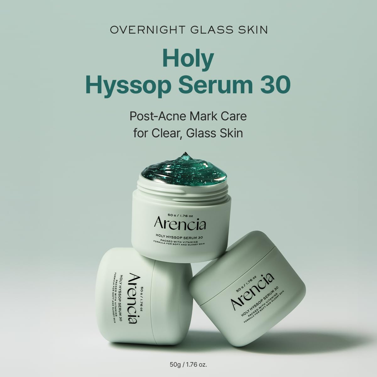ARENCIA texture close-up highlighting serum sheen and hydrating finish