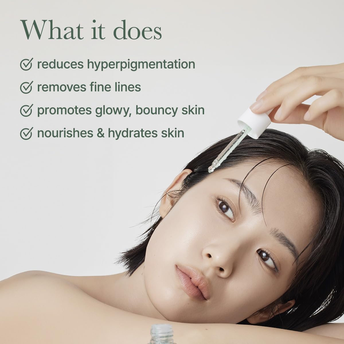 ARENCIA serum texture on skin showing lightweight hydration