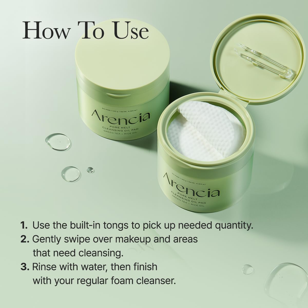 ARENCIA pads in a travel pouch for quick cleansing on the go