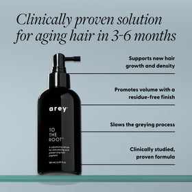 Arey dropper close-up showing clear serum texture and precise application