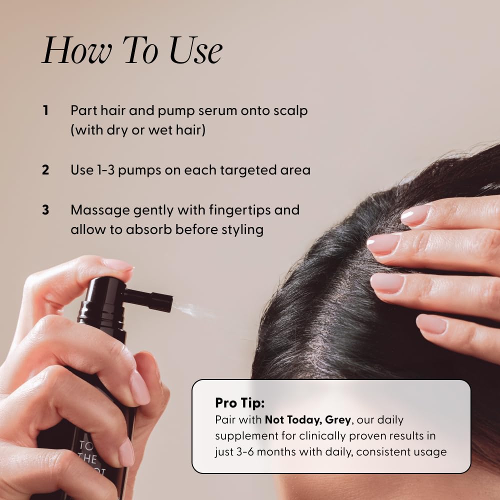 Arey lifestyle woman styling thicker-looking hair after serum use