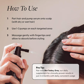 Arey lifestyle woman styling thicker-looking hair after serum use