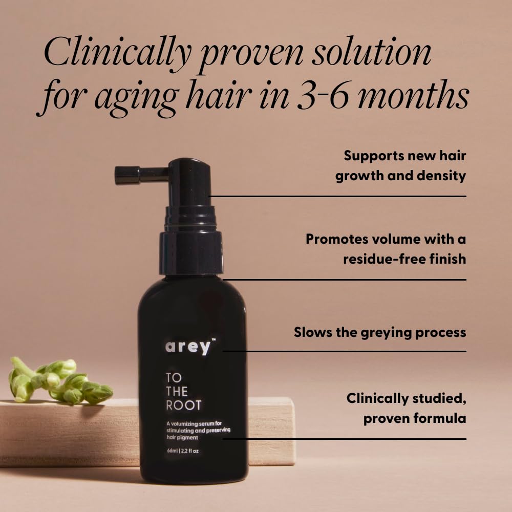 Arey pump close-up highlighting applicator, ensures precise scalp dosing benefit