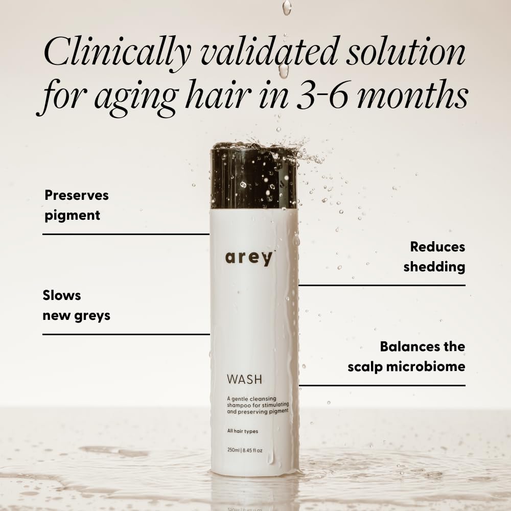 Arey back label with ingredients list highlighting clean formula