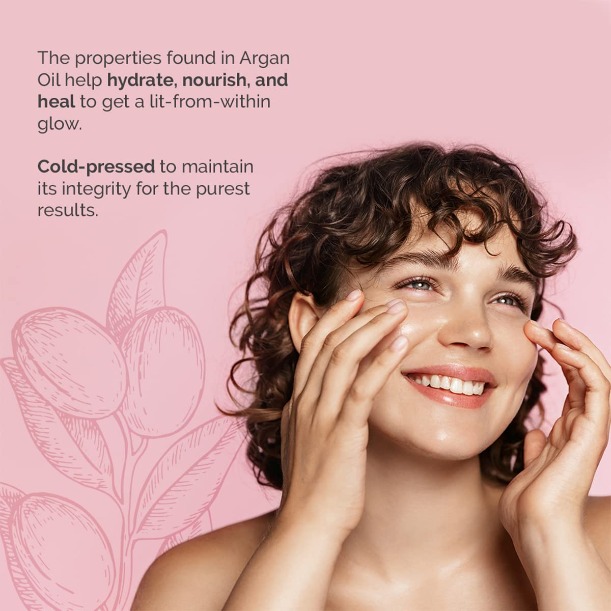 Argan Cosmetics on nails and cuticles illustrating conditioning and softening benefit