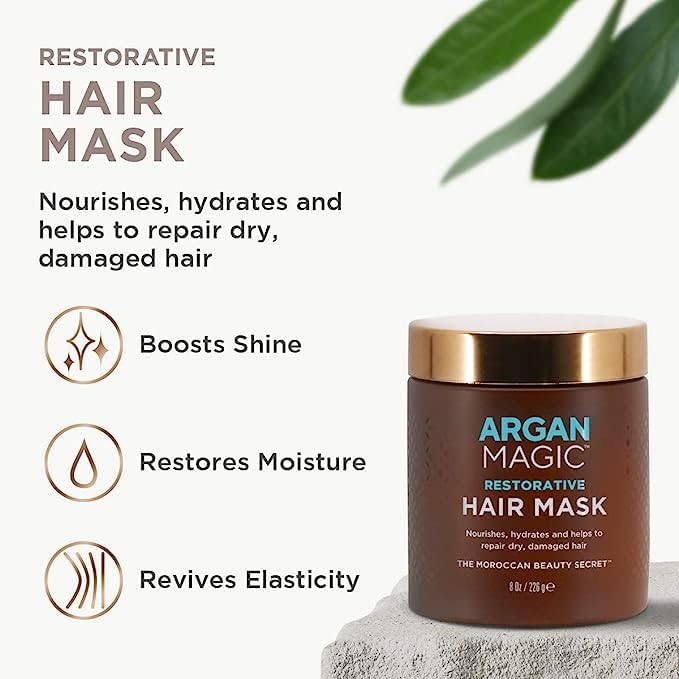 Argan Magic being applied to damp hair demonstrating repair and detangling benefit