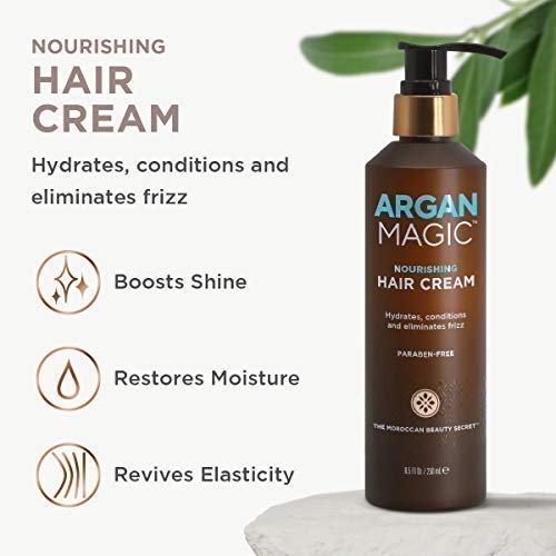 Argan Magic applied to mid-lengths demonstrating frizz control and added shine
