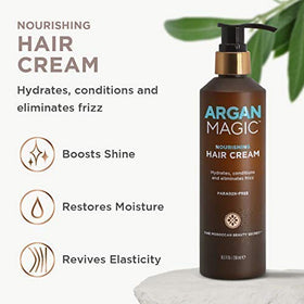 Argan Magic applied to mid-lengths demonstrating frizz control and added shine