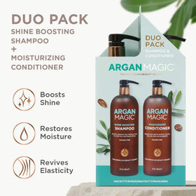 Argan Magic bottles held in hand for size comparison and lasting value