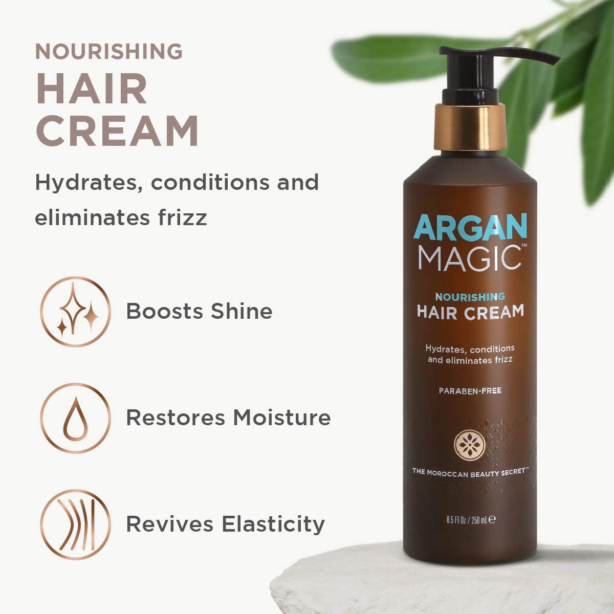 Argan Magic applied to hand demonstrating lightweight absorption and control