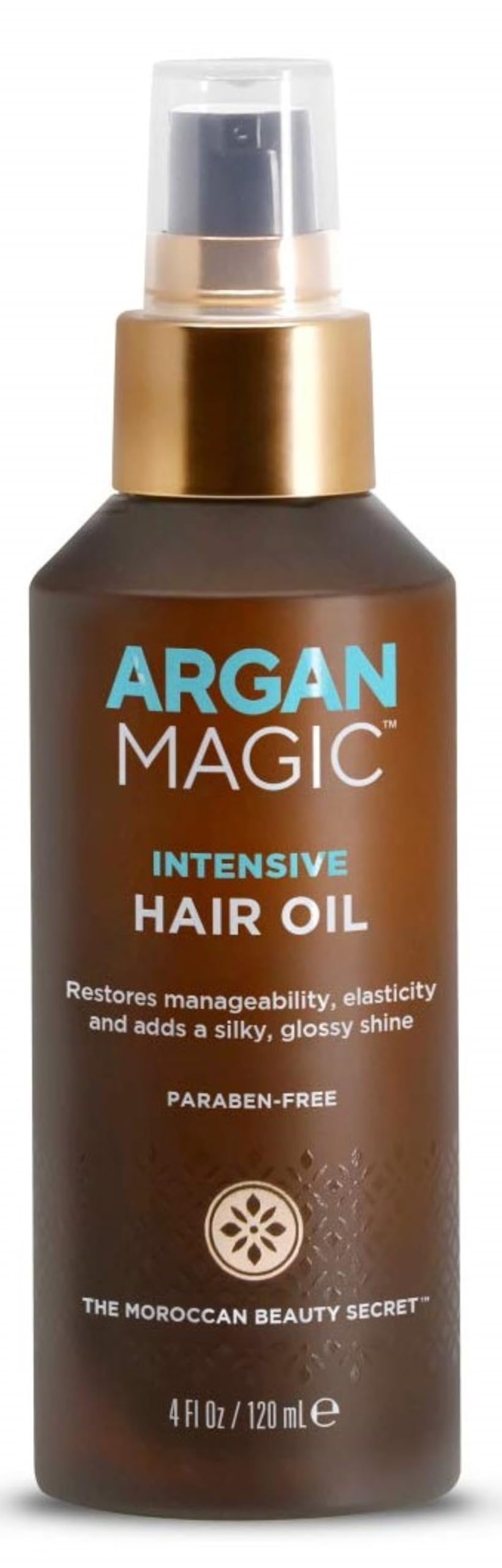 Argan Magic front bottle shot showing sleek packaging and product benefit