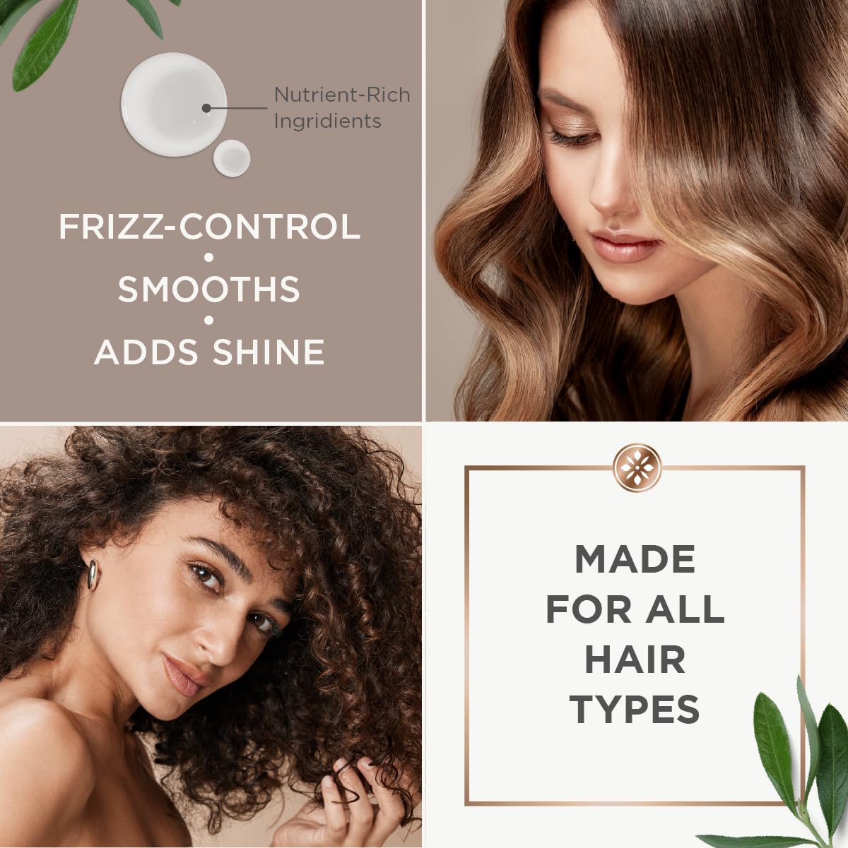 Argan Magic styled hair before and after showing glossy, frizz-controlled finish