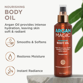 Argan Magic applied to forearm demonstrating quick absorption and softening effect