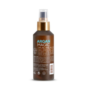Argan Magic oil texture pouring from dropper highlighting lightweight absorption