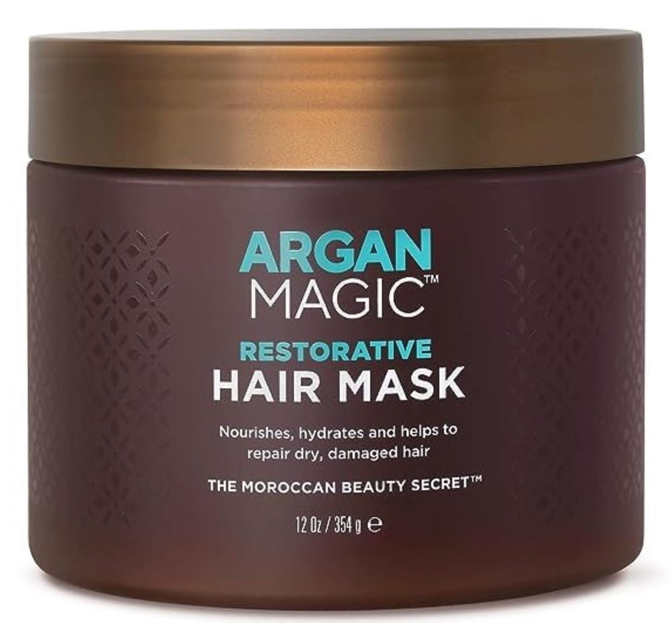Argan Magic front jar view showing packaging and clear product identity and benefit
