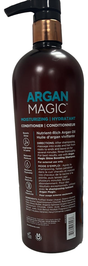 Argan Magic bottle held in hand to show 32 oz size and value