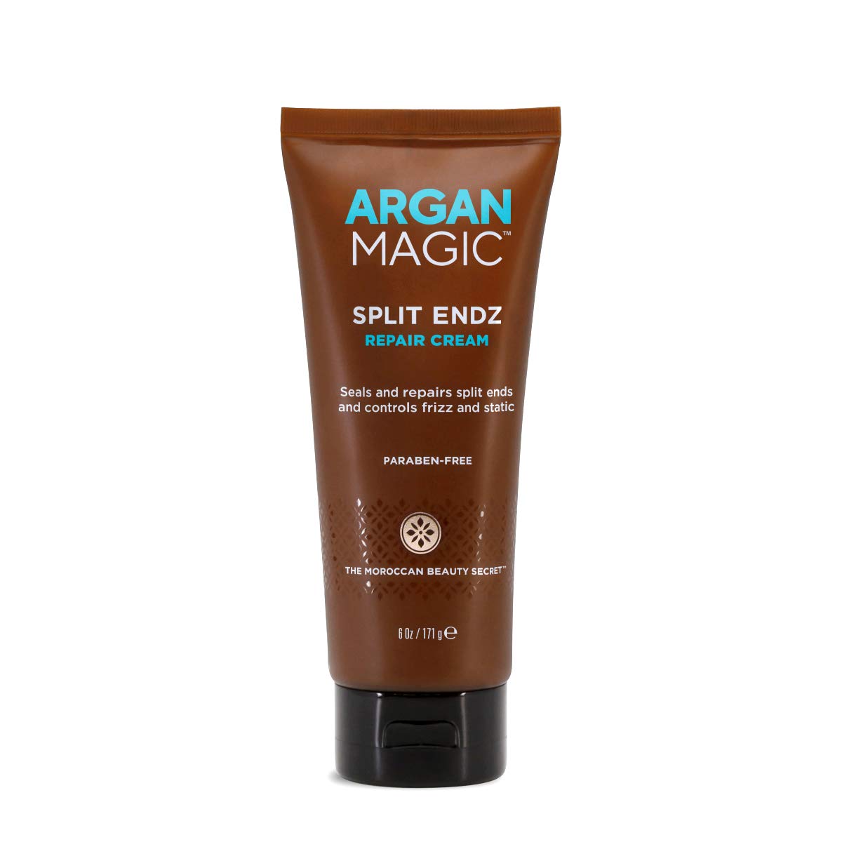Argan Magic on bathroom shelf styling scene, illustrates everyday use and polished finished look