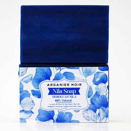 Arganier Noir soap front packaging showing natural ingredients and benefits