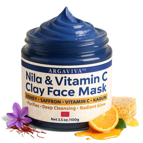 Argaviva front packaging showing label and jar promoting brightening