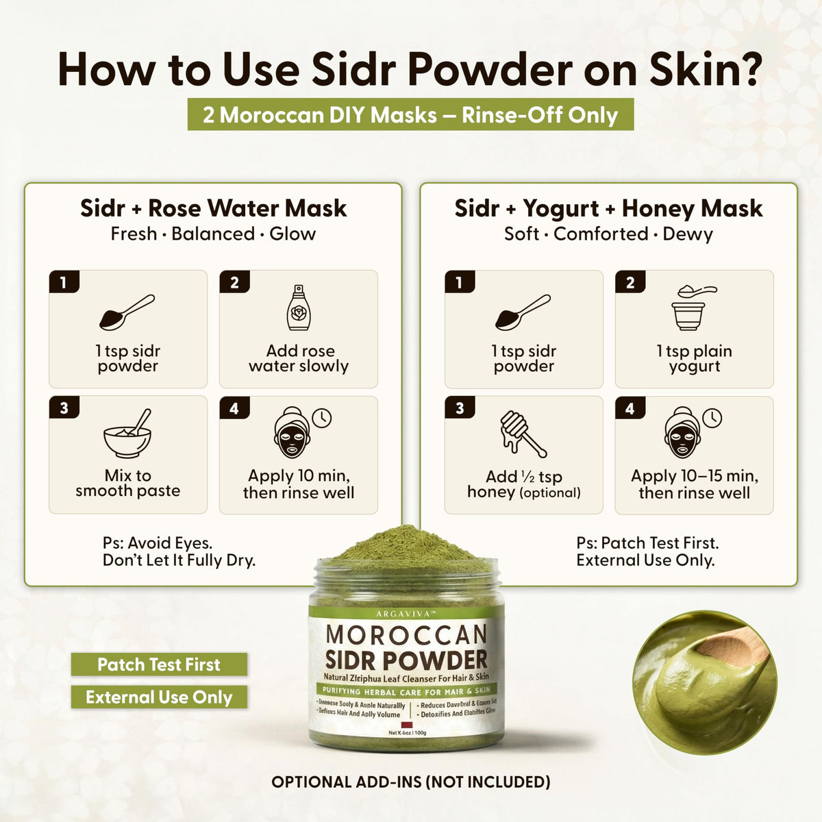 Rinsing Argaviva Sidr powder for refreshed-feeling hair and roots