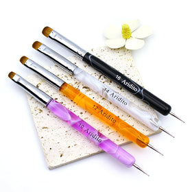 Aridito brush tip closeup showing tapered bristles for smooth, precise French lines