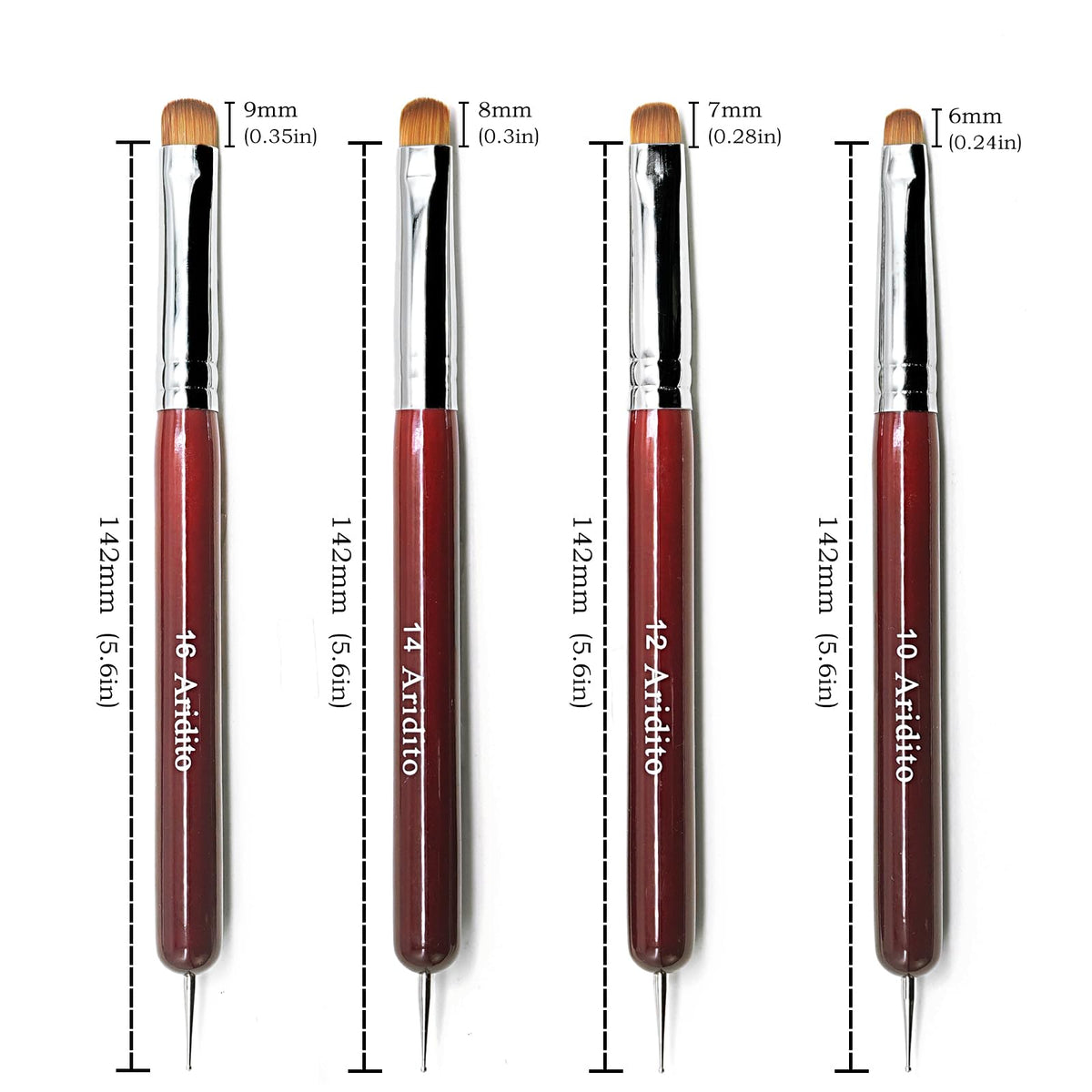 Aridito brushes cleaning French manicure edges for neater polish results