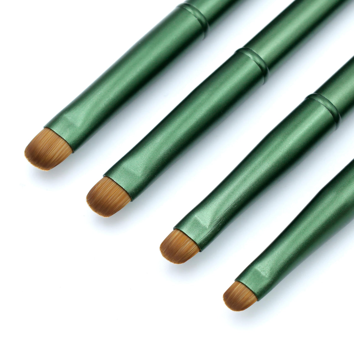 Aridito matte green brush set front view showing four sizes and neat arrangement for easy selection