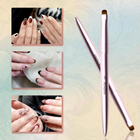 Aridito brushes next to nails showing scale and suitability for varied nail widths