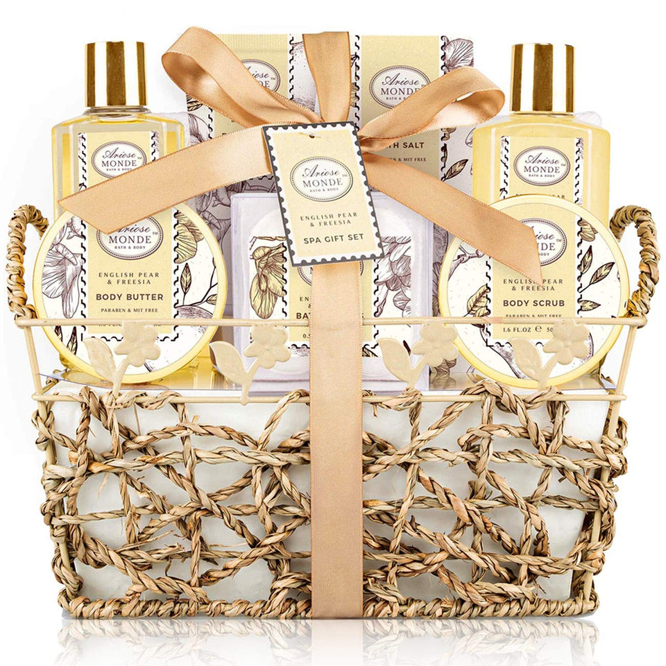 ArioseMonde basket front packaging showing complete nine-piece gift set