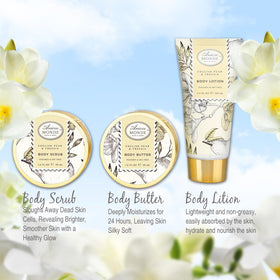 ArioseMonde bath salts poured into hands conveying relaxing soak benefit
