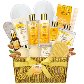 ArioseMonde front packaging showing complete honey almond spa set for gifting