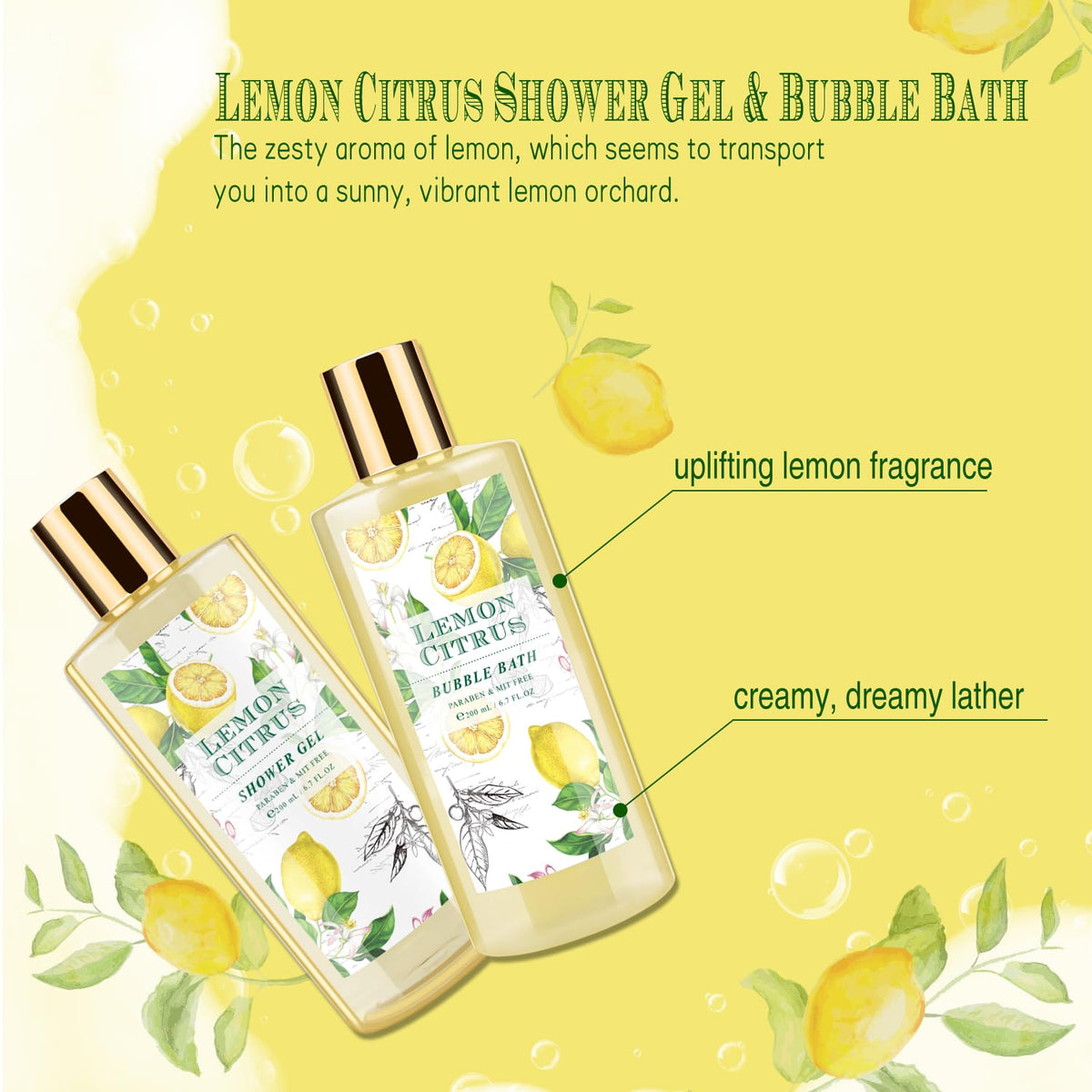 ArioseMonde six lemon bath fizzers arranged to show variety and easy single-use convenience