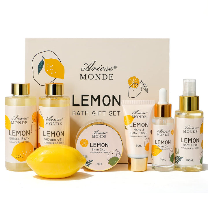 ArioseMonde front packaging showing the complete lemon spa gift box and gifting appeal
