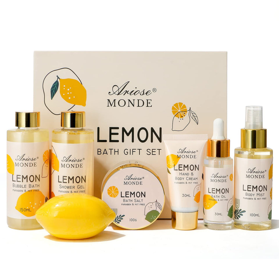 ArioseMonde front packaging showing the complete lemon spa gift box and gifting appeal