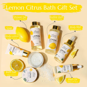 ArioseMonde shower gel pump close-up highlighting easy dispensing and lemon freshness