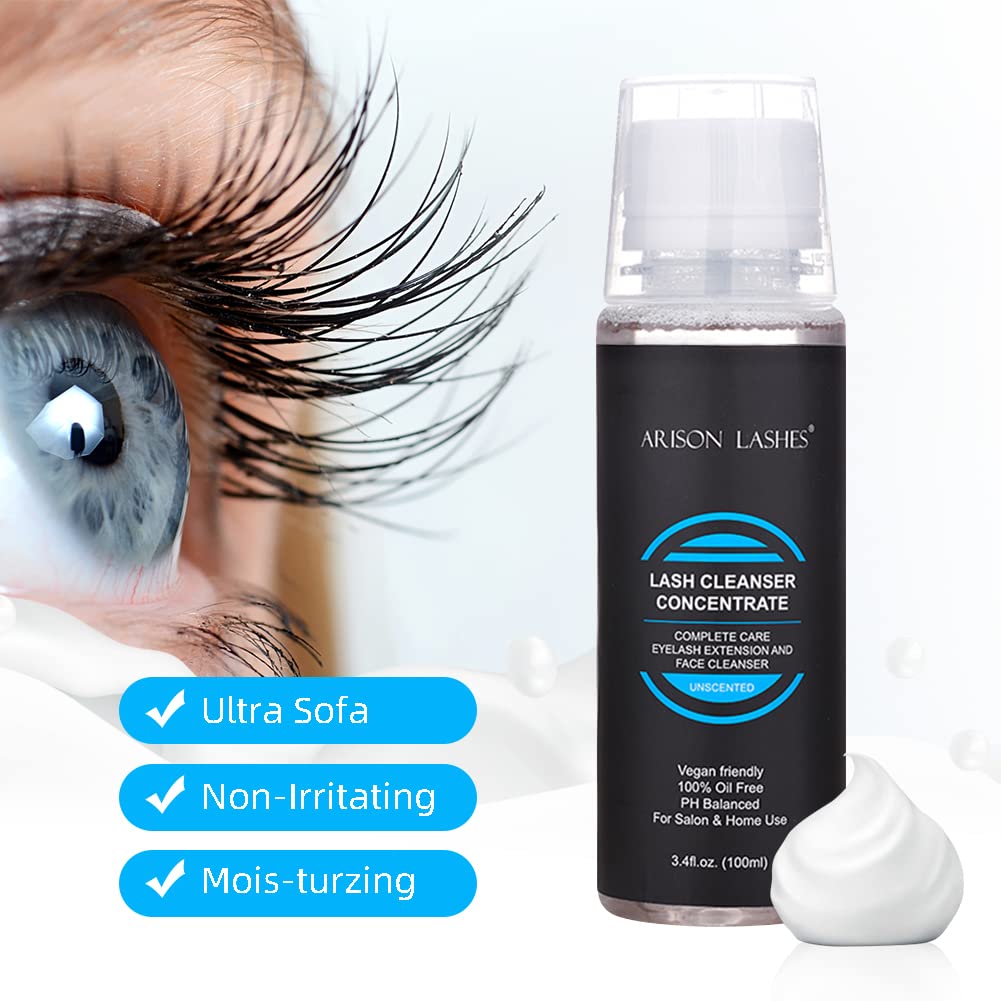 ARISON LASHES size comparison with a 60ml prepared bottle to show yield